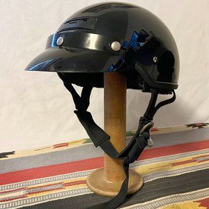 Vintage Wintune DOT Black Half Shell Helmet Size LG